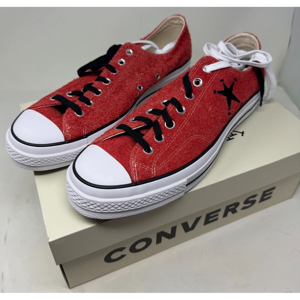 Stussy x Converse Chuck 70 OX Poppy Red A07664C Men's 12 Women's 14 New